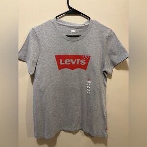 Levi's Gray Tee with Red Logo